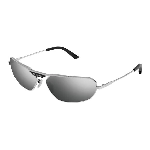 NEW BALENCIAGA SUNGLASSES SILVER UNISEX METAL EYEWEAR - Picture 1 of 3